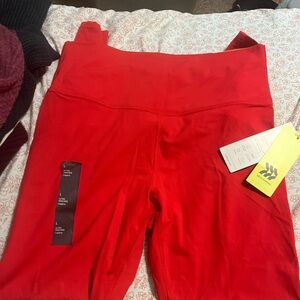 Red High-Waisted Leggings